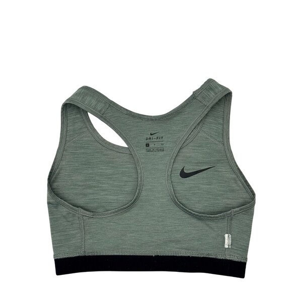 NIKE Women’s Sports Bra Size S Gray Black Dri-FIT Racerback Medium Support - Picture 8 of 9